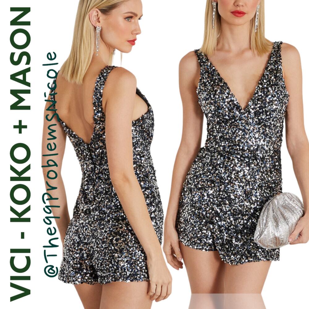 Vici Lina Sequin V-Neck Romper